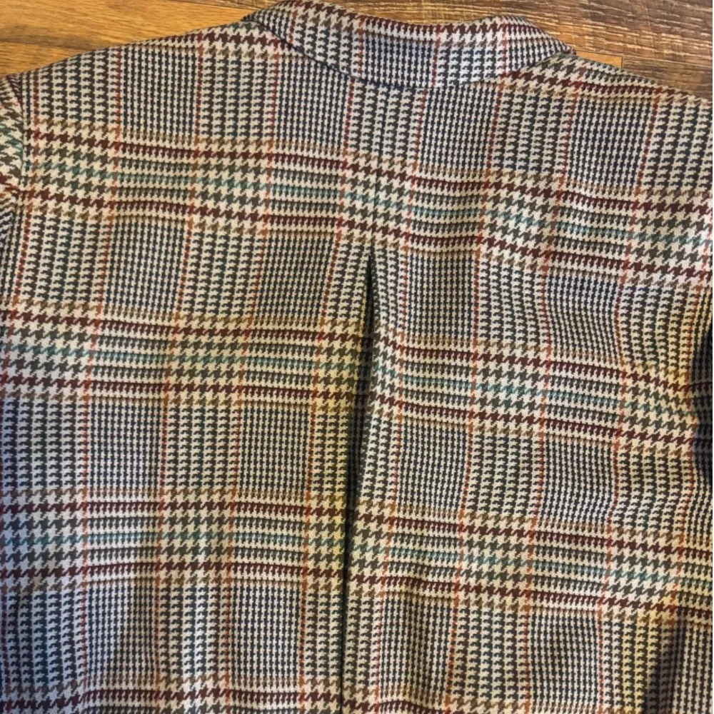 Pendleton‎ Women Houndstooth Brown Short Jacket 3 buttons 100% Virgin Wool